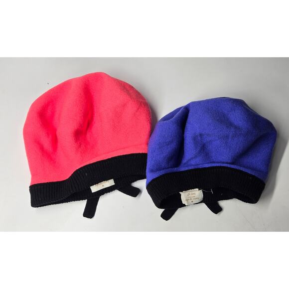 Kate Spade New York Hats Off Beanies with bow Lot of 2 Wool Blend Lightweight - Picture 4 of 6